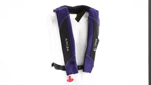 Onyx M-24 Automatic / Manual Inflatable Life Jacket (PFD) Blue 360 View - image 1 from the video
